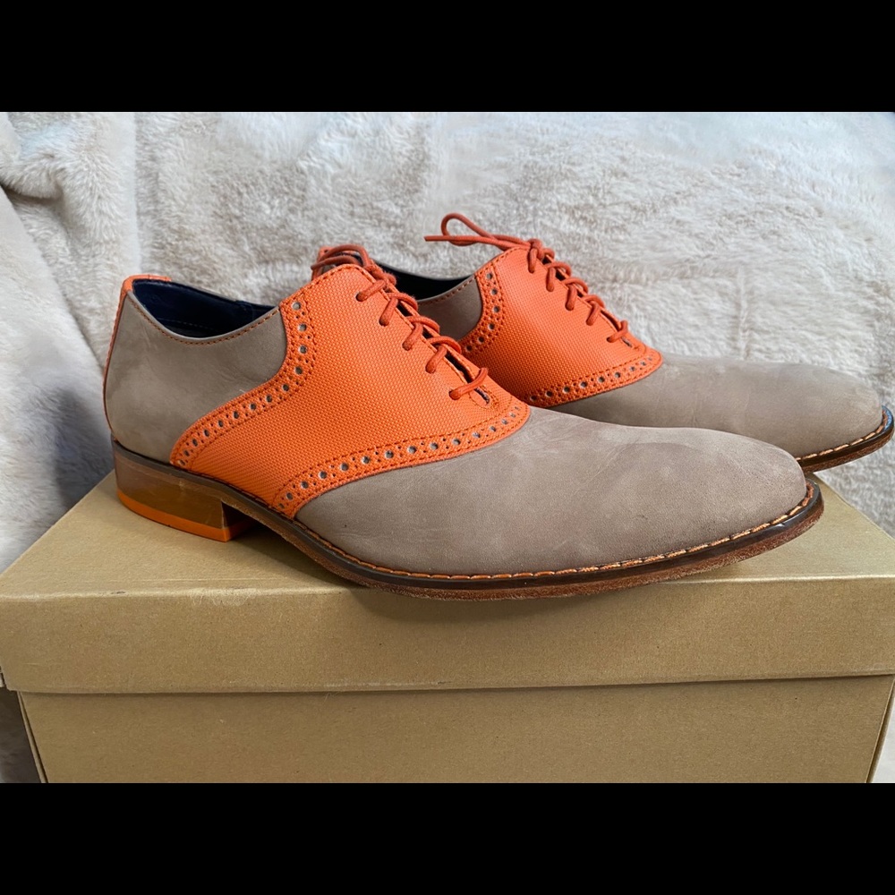 Cole Haan vibrant orange saddle shoe